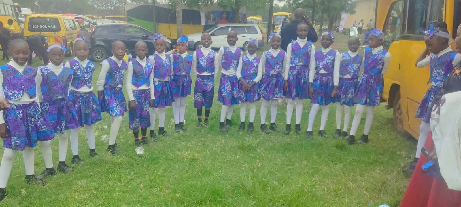 Brightsmile School dancers in matching kitenge costumes at the Kenya Music Festival